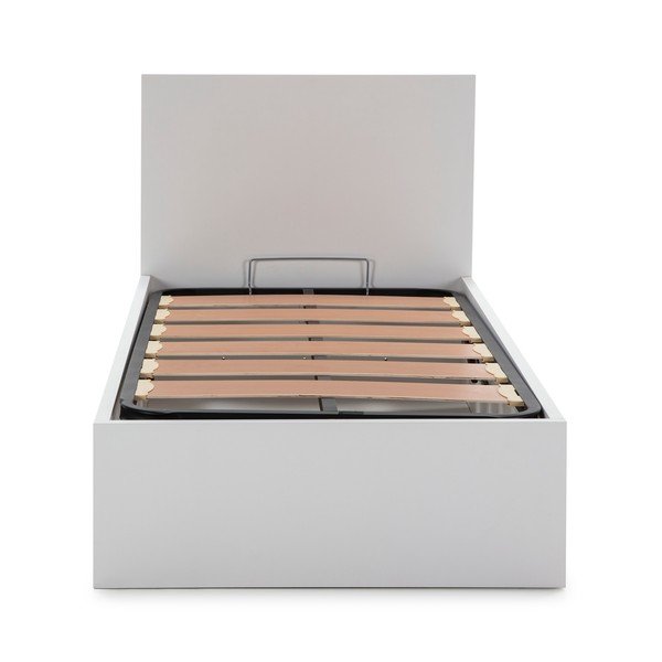 Biela posteľ s úložným priestorom a roštom 90x190 cm Kronos - Marckeric