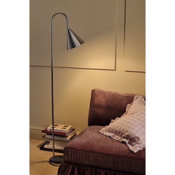 Kovová stojacia lampa s ohýbateľnou konštrukciou v lesklej striebornej farbe (výška  145 cm) Liam – Ellos Home-image-1