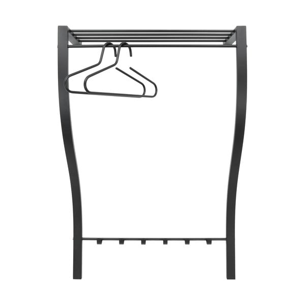 Čierny kovový nástenný vešiak s poličkou 75 cm Carve – Spinder Design-image-2