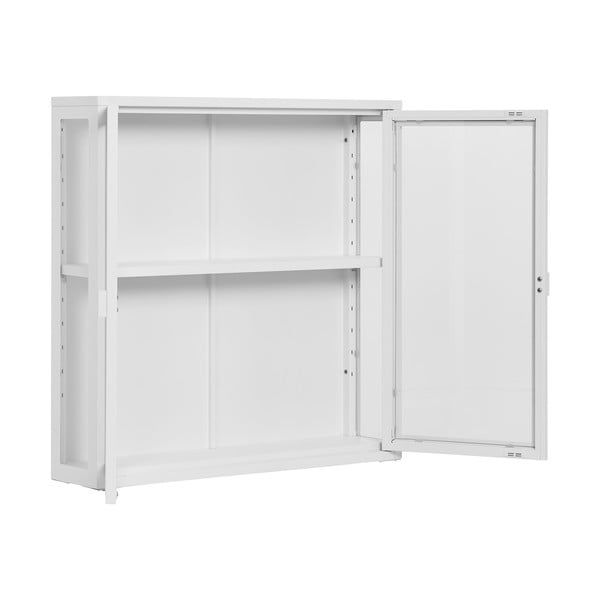 Biela kovová závesná vitrína 80x80 cm Brisbane – House Nordic-image-2