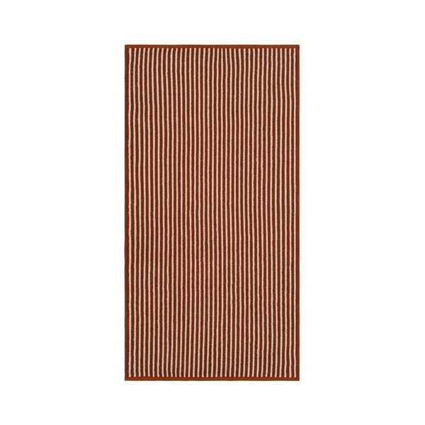 Koňakovohnedá/krémovobiela bavlnená osuška 70x140 cm Dixie – Jotex