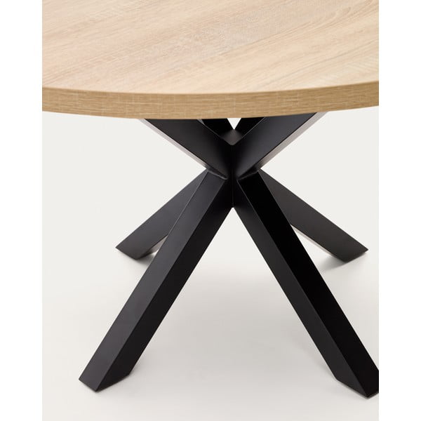 Okrúhly jedálenský stôl v čierno-prírodnej farbe ø 120 cm Argo – Kave Home-image-3