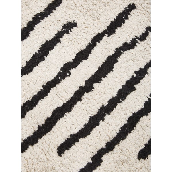 Béžovo-čierny ručne tkaný bavlnený koberec Westwing Collection Fini, ø 150 cm-image-1