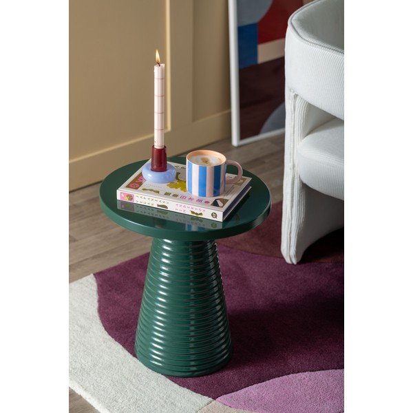 Kovový okrúhly odkladací stolík ø 40 cm Catania Ribbed – Leitmotiv-image-1