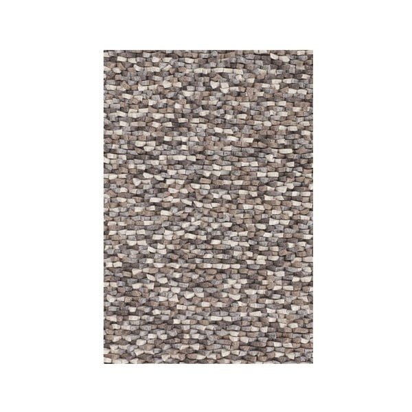 Vlnený koberec Crush, 140x200 cm, hnedý