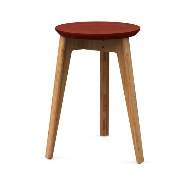Bambusová stolička s červeným sedadlom z bukového dreva We Do Wood Button