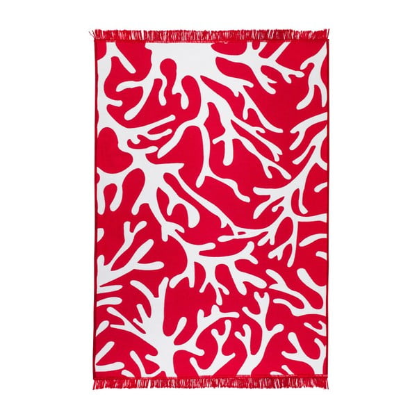 Červeno-biely obojstranný koberec Coral Reef, 140 × 215 cm