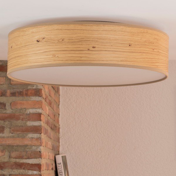 Svetlohnedé stropné svietidlo s tienidlom z prírodnej dyhy Sotto Luce Ocho, ⌀ 40 cm-image-4