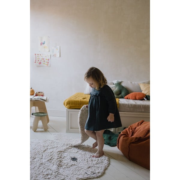 Svetlosivý prateľný ručne tkaný bavlnený detský koberec 130x135 cm Bunny – Lorena Canals-image-4