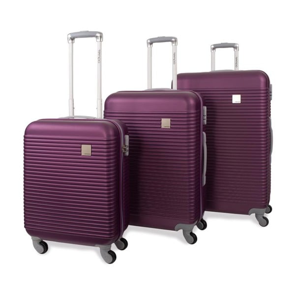 Sada troch fialových cestovných kufrov Jaslen