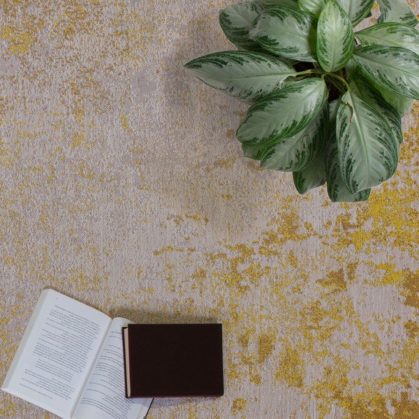 Okrovožltý vonkajší koberec z recyklovaných vlákien 200x290 cm Dara – Asiatic Carpets-image-2