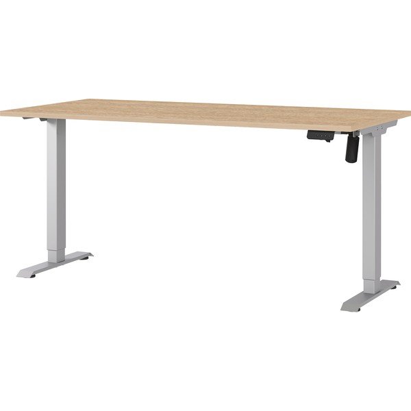 Polohovací pracovný stôl s elektricky nastaviteľnou výškou s doskou v dubovom dekore 80x160 cm Boras – Germania