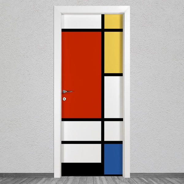 Samolepka na dvere LineArtistica Mondrian 1, 80 × 215 cm