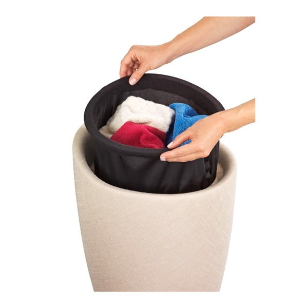 Béžový kôš na bielizeň a taburetka v jednom Wenko Linen Look-image-1