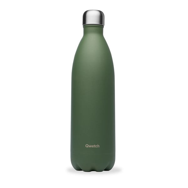 Zelená cestovná nerezová fľaša 1 l Granite - Qwetch