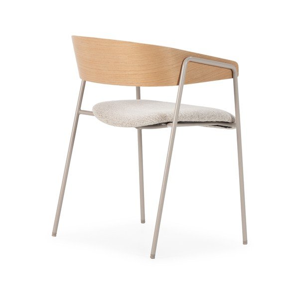 Svetlosivé/v prírodnej farbe čalúnené jedálenské kreslá v súprave s podrúčkami 2 ks Cora – MOME-image-3