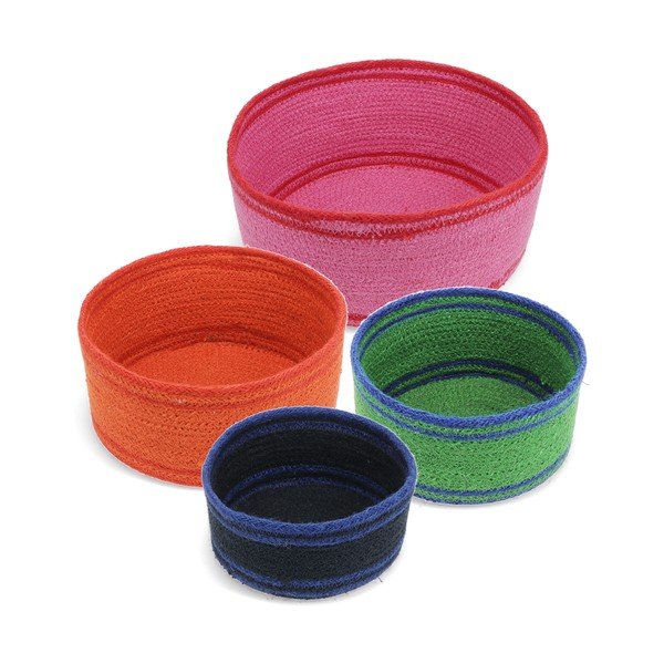Košíky v súprave 4 ks z juty ø 23x11 cm – Rex London