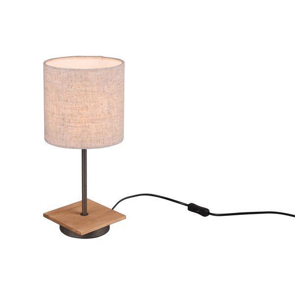 Stolová lampa v béžovo-prírodnej farbe s textilným tienidlom (výška 40 cm) Elmau – Trio-image-1
