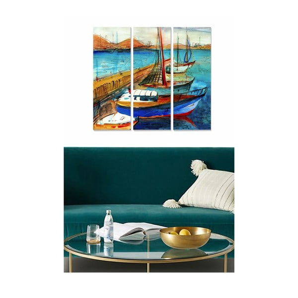 Obrazy v súprave 3 ks 20x50 cm Sailing – Wallity-image-1