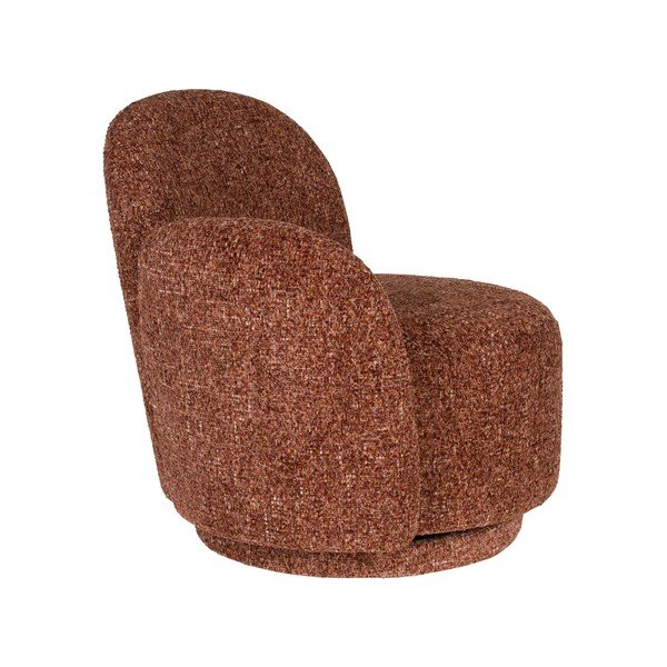 Červené otočné ženilkové kreslo Rose – Dutchbone