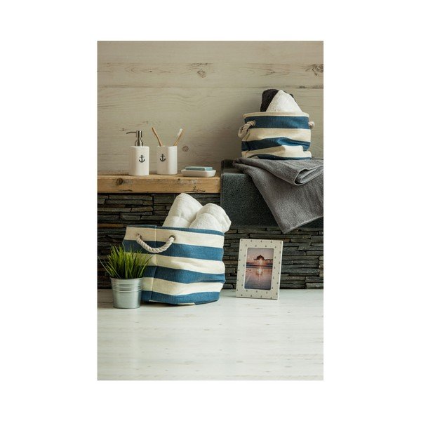 Sada 4 modro-bielych košov na bielizeň Premier Housewares Nautical-image-1