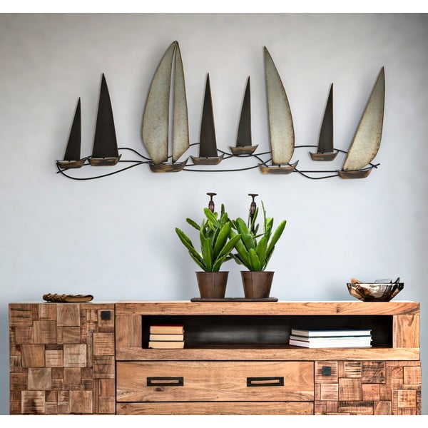 Kovová nástenná dekorácia 119x51 cm Regata – Mauro Ferretti-image-1