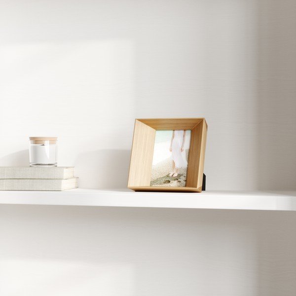 Drevený stojací rámček v prírodnej farbe 17x17 cm Lookout – Umbra-image-1