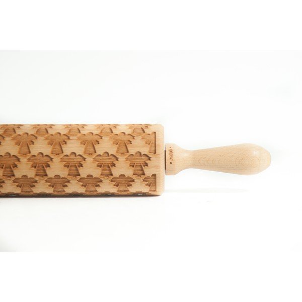 Drevený vianočný embosovaný valček na cesto Valek Angel-image-1