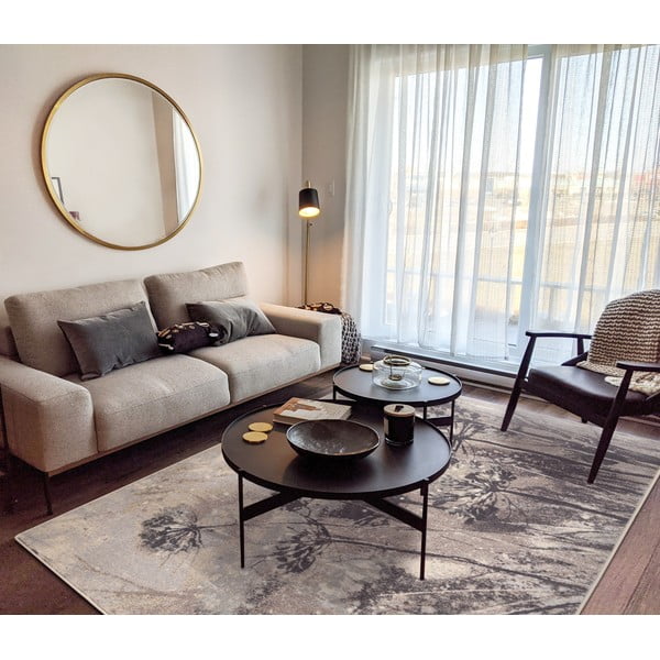 Krémovo-sivý vlnený koberec 160x240 cm Lissey – Agnella-image-1