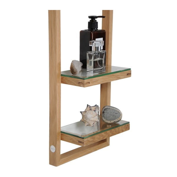 Nástenná polica z dubového dreva Wireworks Zone, výška 81 cm-image-2