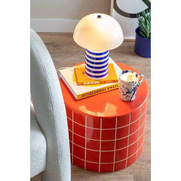 Keramický okrúhly odkladací stolík ø 42 cm Retro Tiles – Leitmotiv-image-1