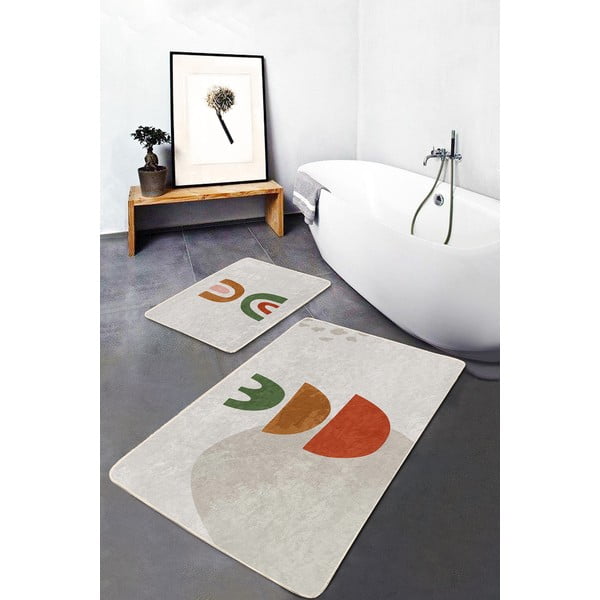 Béžové kúpeľňové predložky v súprave 2 ks 60x100 cm – Mila Home-image-3