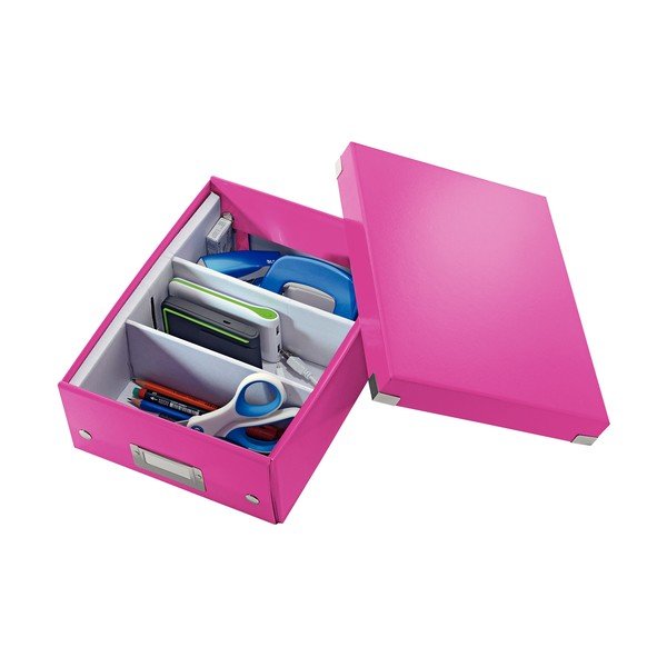 Ružový kartónový úložný box s vekom Click&amp;Store - Leitz-image-3