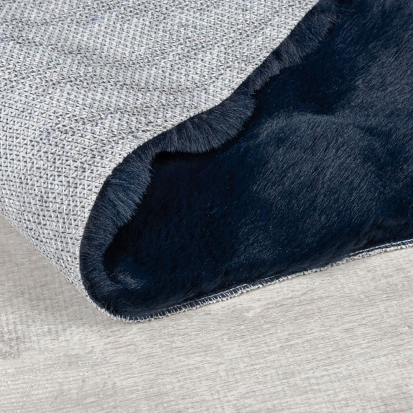 Tmavomodrá syntetická kožušina 160x230 cm Waffle Faux Fur – Flair Rugs-image-3
