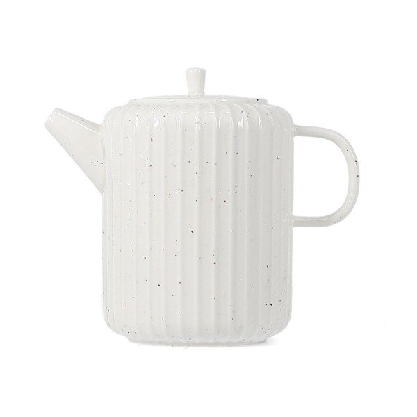 Biela kanvica na čaj z kostného porcelánu 540 ml Ora Gloss – Salt&Pepper