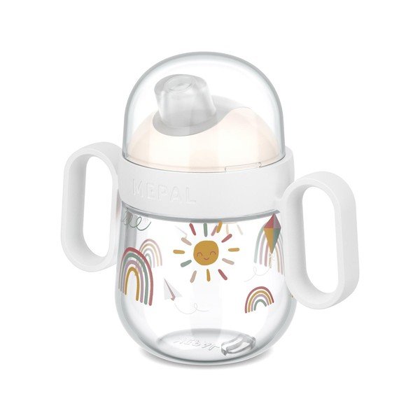 Béžový plastový detský hrnček 200 ml Sunshine & Rainbow – Mepal