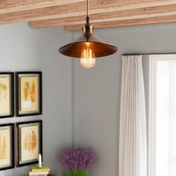 Stropné svietidlo v bronzovej farbe s kovovým tienidlom ø 24 cm Berceste – Opviq lights-image-1