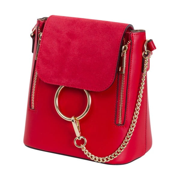 Červená kabelka z pravej kože Andrea Cardone Ambra