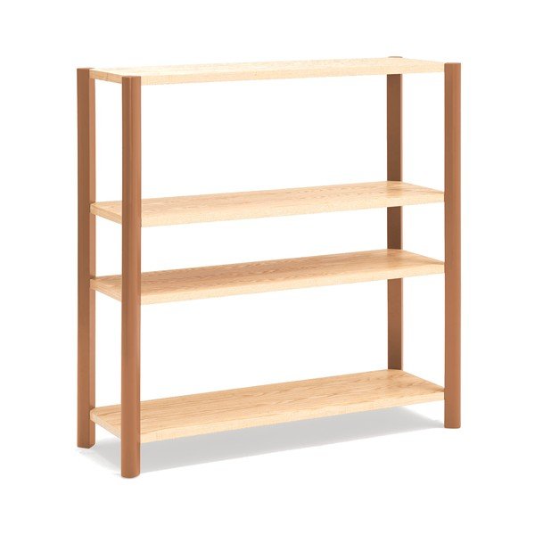 Regál v dekore duba v tehlovej farbe/v svetloprírodnej farbe 126x128x43 cm Bona – Teulat-image-2