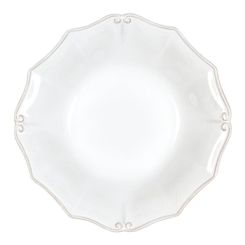 Biely kameninový tanier na polievku Casafina Vintage Port Barroco, ⌀ 24 cm