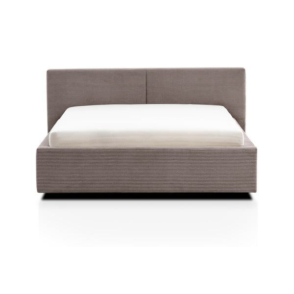 Svetlohnedá čalúnená dvojlôžková posteľ bez roštu 140x200 cm Cube – Meise Möbel-image-3