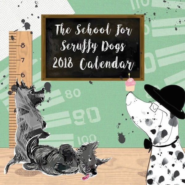 Nástenný kalendár na rok 2018 Portico Designs School For Scruffy Dogs
