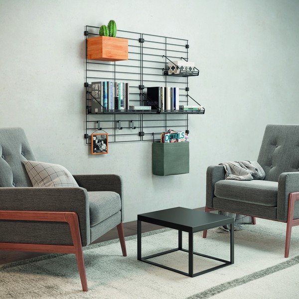 Sivý látkový komponent - úložný box 24x9 cm Mural – Metaltex-image-3