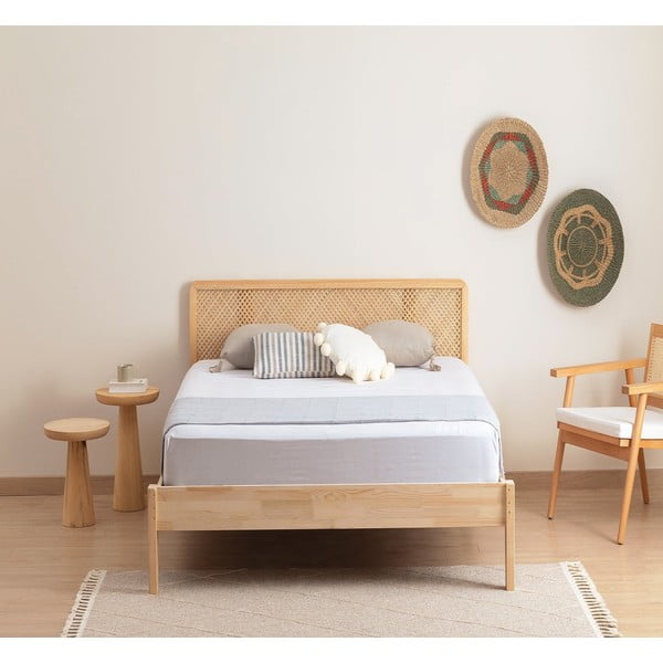 Jednolôžková posteľ zo smrekového dreva s roštom v prírodnej farbe 90x200 cm Izabelya – Kalune Design-image-2