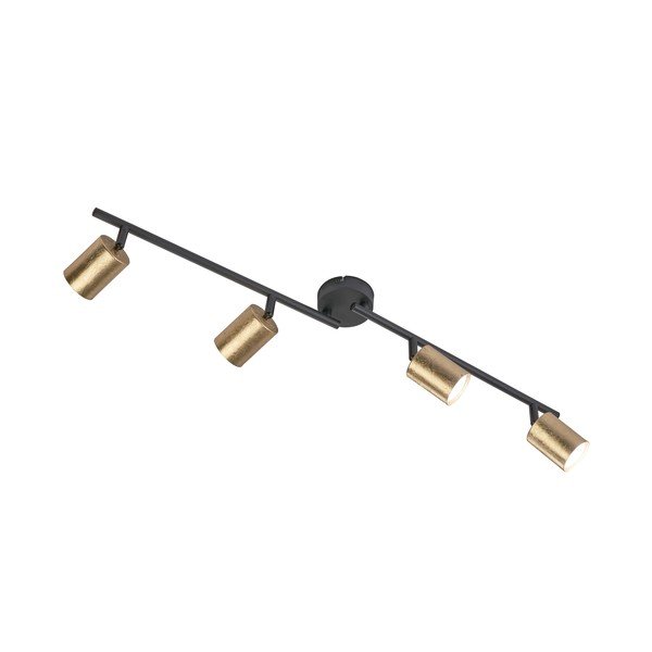 Stropné svietidlo v čiernej a zlatej farbe s kovovým tienidlom ø 8 cm Vano – Fischer & Honsel