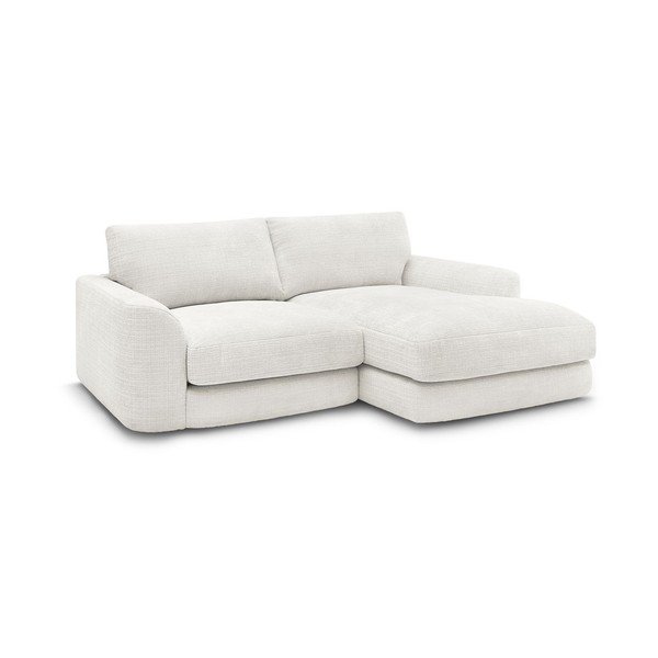 Biela ženilková rohová pohovka (pravý roh/s leňoškou) Leonore – Bobochic Paris