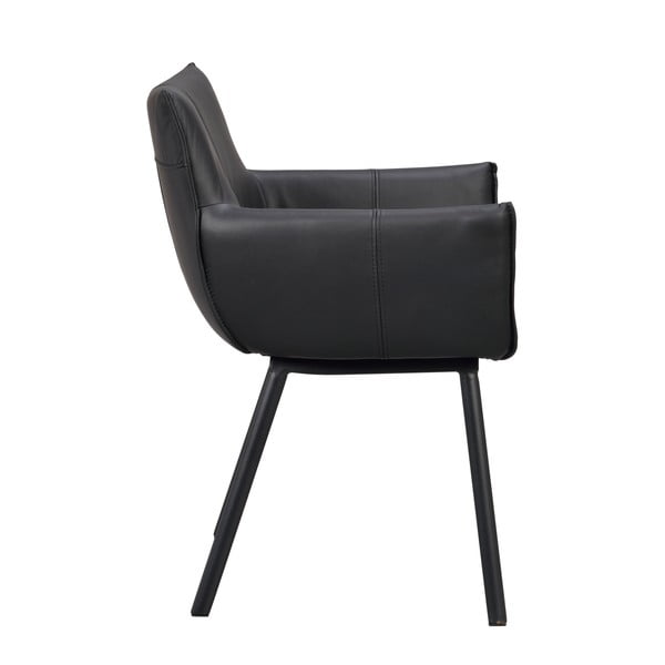 Čierne čalúnené jedálenské kreslá v súprave 2 ks Hinckley – Rowico-image-3