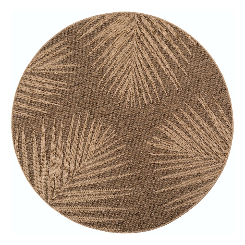 E-shop Hnedý okrúhly vnútorný a vonkajší koberec ø 120 cm Timber 1403 – Ayyildiz Carpets