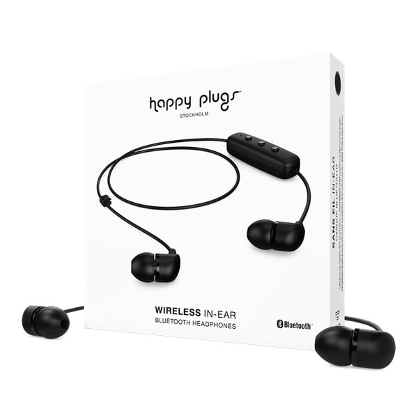 Čierne bezdrôtové slúchadlá Happy Plugs In-Ear