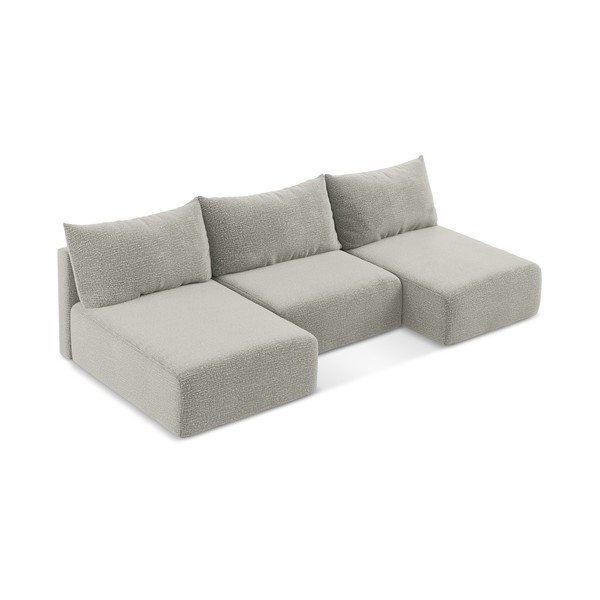 Svetlosivá rozkladacia/s úložným priestorom rohová pohovka Kalena – Makamii-image-2